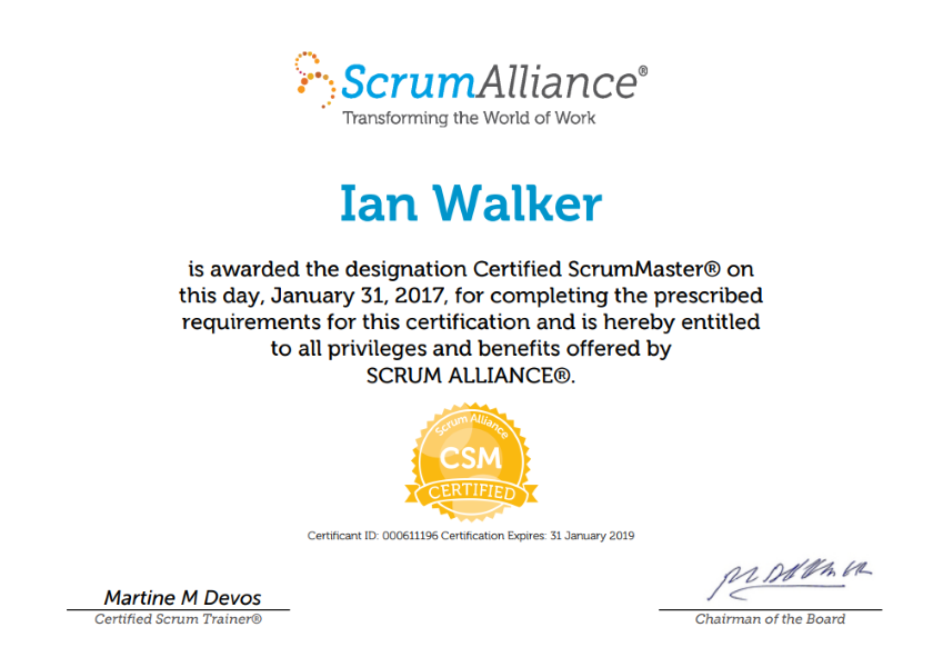 Scrum Master Certificate